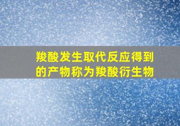 羧酸发生取代反应得到的产物称为羧酸衍生物