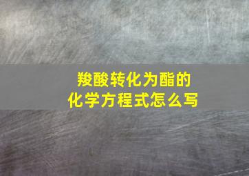 羧酸转化为酯的化学方程式怎么写