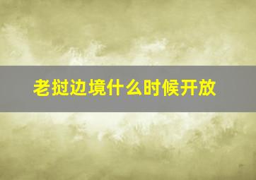 老挝边境什么时候开放