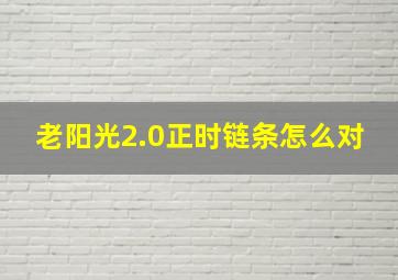 老阳光2.0正时链条怎么对