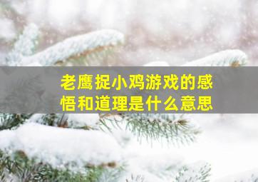 老鹰捉小鸡游戏的感悟和道理是什么意思