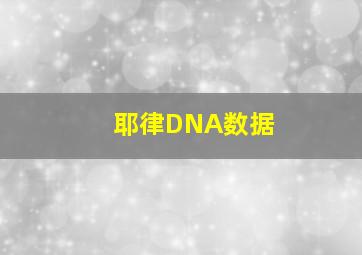 耶律DNA数据