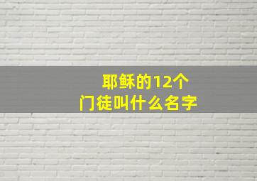 耶稣的12个门徒叫什么名字