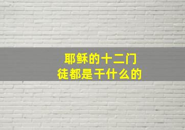 耶稣的十二门徒都是干什么的