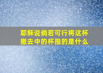 耶稣说倘若可行将这杯撤去中的杯指的是什么