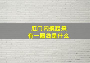 肛门内摸起来有一圈线是什么