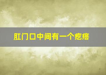 肛门口中间有一个疙瘩