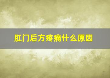 肛门后方疼痛什么原因