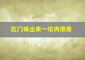 肛门掉出来一坨肉很疼