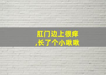 肛门边上很痒,长了个小啾啾