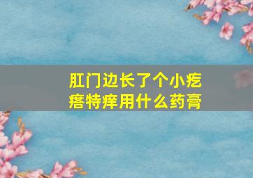 肛门边长了个小疙瘩特痒用什么药膏