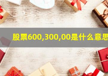 股票600,300,00是什么意思