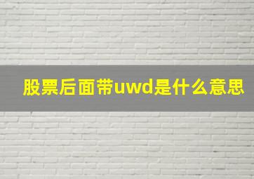 股票后面带uwd是什么意思