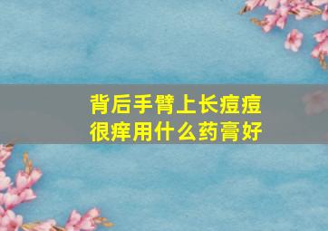 背后手臂上长痘痘很痒用什么药膏好