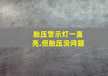 胎压警示灯一直亮,但胎压没问题