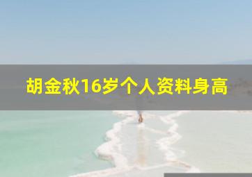 胡金秋16岁个人资料身高