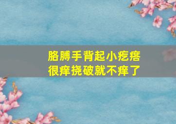 胳膊手背起小疙瘩很痒挠破就不痒了