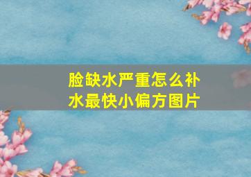 脸缺水严重怎么补水最快小偏方图片