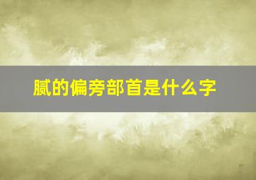 腻的偏旁部首是什么字