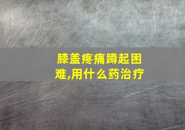 膝盖疼痛蹲起困难,用什么药治疗