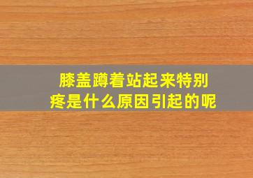 膝盖蹲着站起来特别疼是什么原因引起的呢