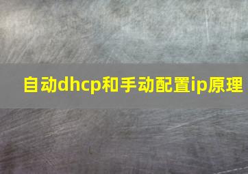 自动dhcp和手动配置ip原理