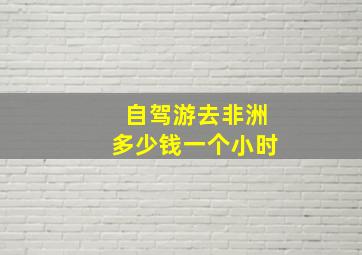 自驾游去非洲多少钱一个小时