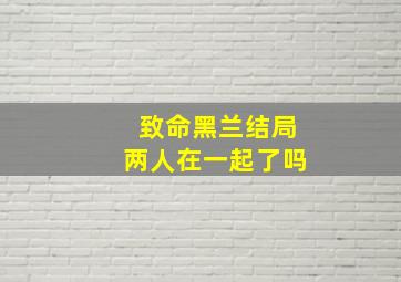 致命黑兰结局两人在一起了吗