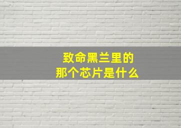 致命黑兰里的那个芯片是什么