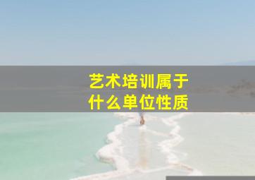 艺术培训属于什么单位性质