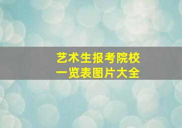 艺术生报考院校一览表图片大全