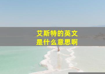 艾斯特的英文是什么意思啊