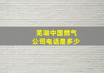 芜湖中国燃气公司电话是多少