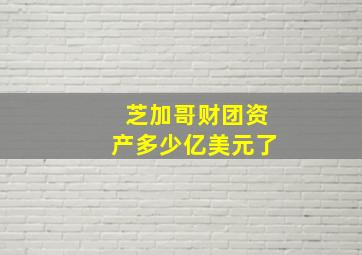 芝加哥财团资产多少亿美元了