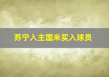 苏宁入主国米买入球员