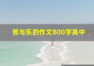 苦与乐的作文800字高中