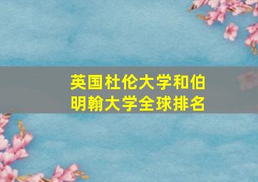 英国杜伦大学和伯明翰大学全球排名