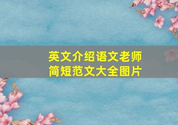 英文介绍语文老师简短范文大全图片