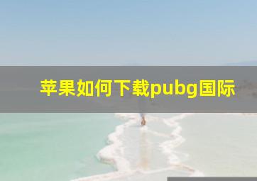 苹果如何下载pubg国际