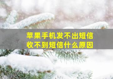 苹果手机发不出短信收不到短信什么原因