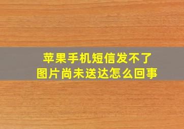 苹果手机短信发不了图片尚未送达怎么回事