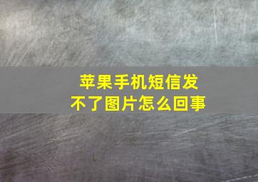 苹果手机短信发不了图片怎么回事