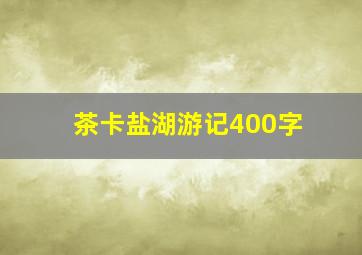 茶卡盐湖游记400字