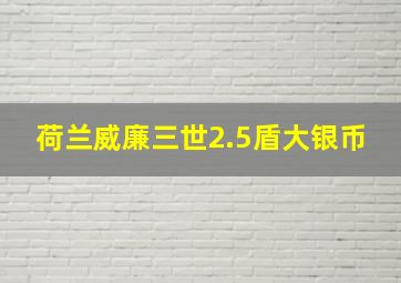 荷兰威廉三世2.5盾大银币