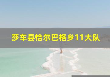 莎车县恰尔巴格乡11大队