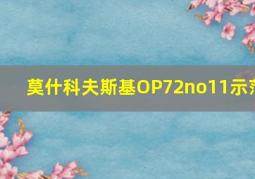 莫什科夫斯基OP72no11示范