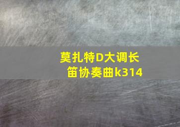 莫扎特D大调长笛协奏曲k314