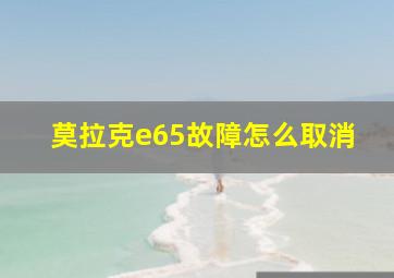 莫拉克e65故障怎么取消