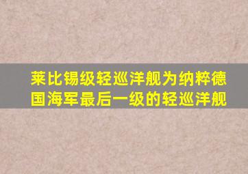 莱比锡级轻巡洋舰为纳粹德国海军最后一级的轻巡洋舰