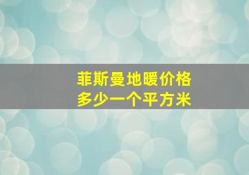 菲斯曼地暖价格多少一个平方米